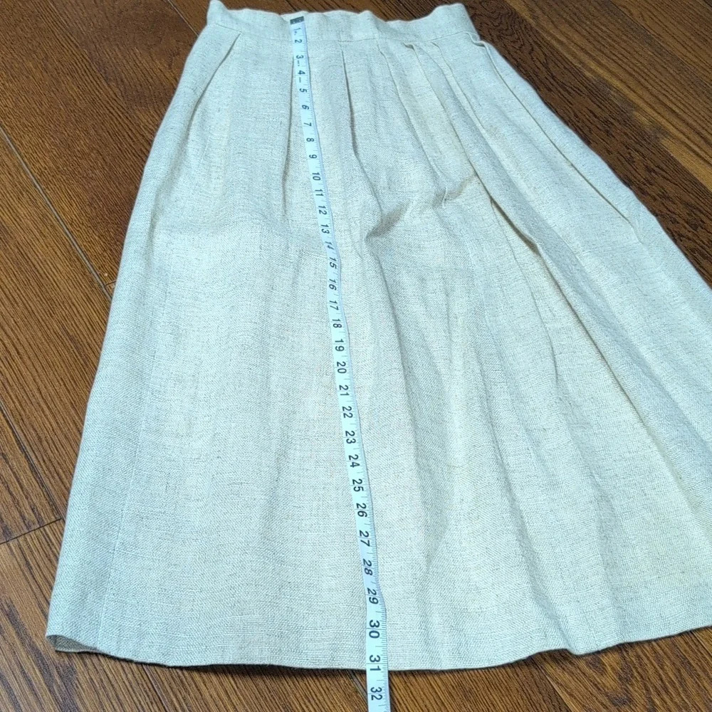 Collegian By California - VINTAGE 1980s Linen Blend Blazer and Skirt Set - Picture 7 of 13